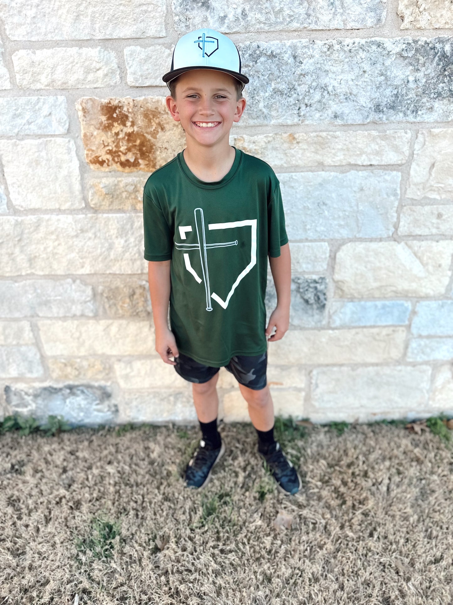 Youth Baseball/Cross Hunter Green Logo - T-shirt