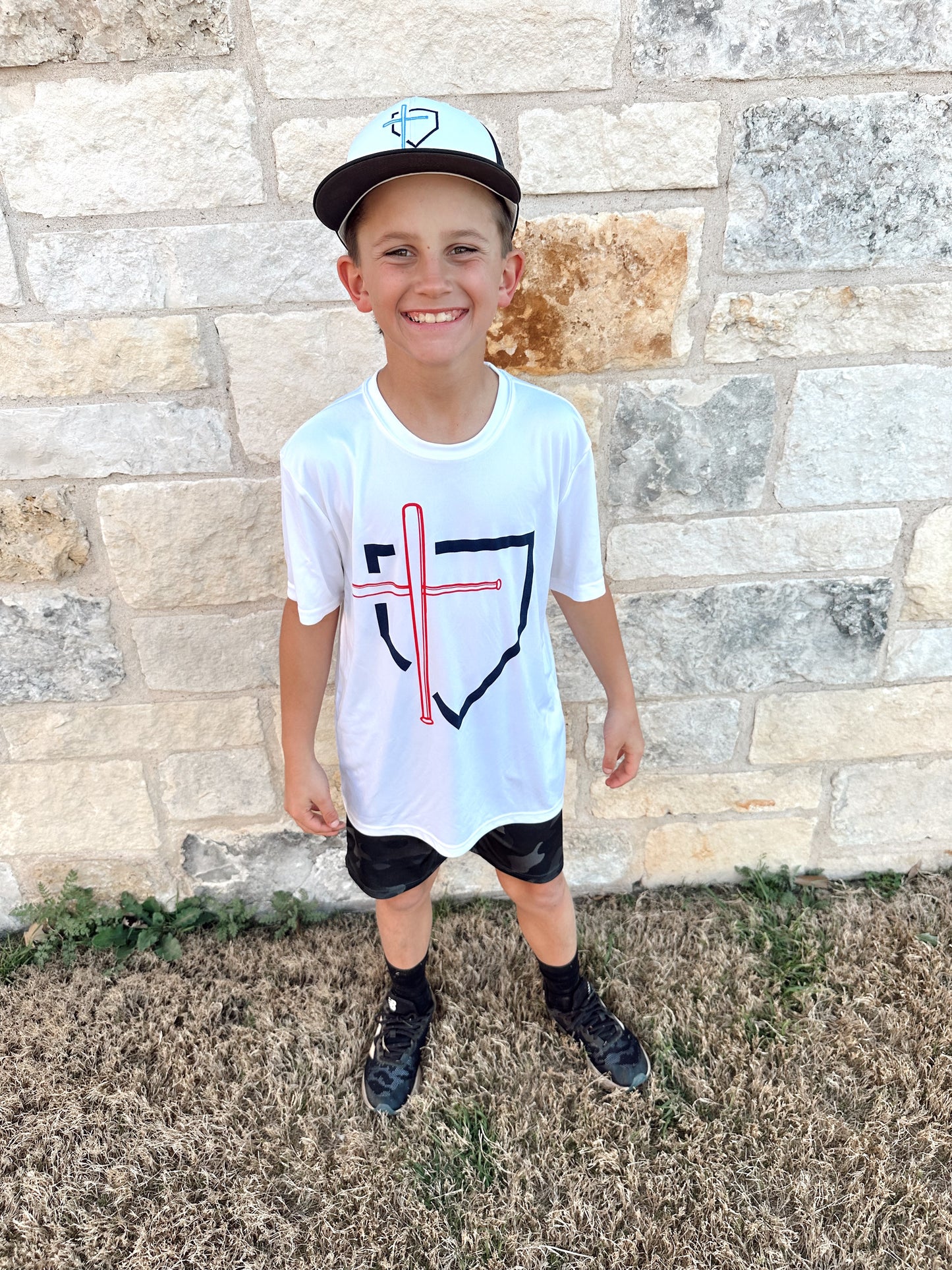 Baseball/Cross White Logo - T-shirt